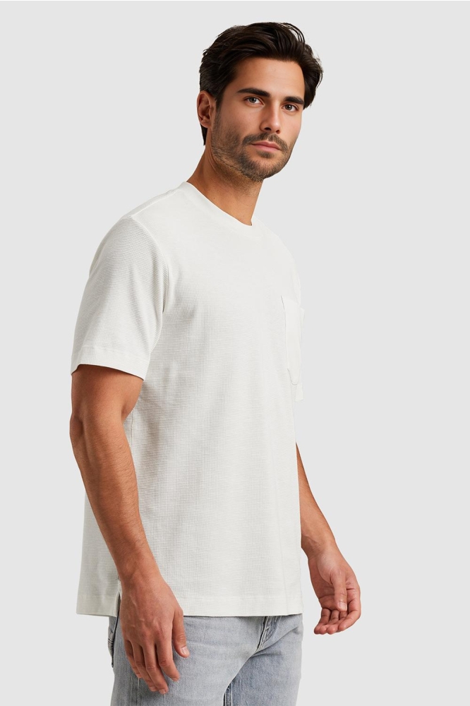T SHIRT MET WAFELSTRUCTUUR CTSS2504582 7002 SNOW WHITE